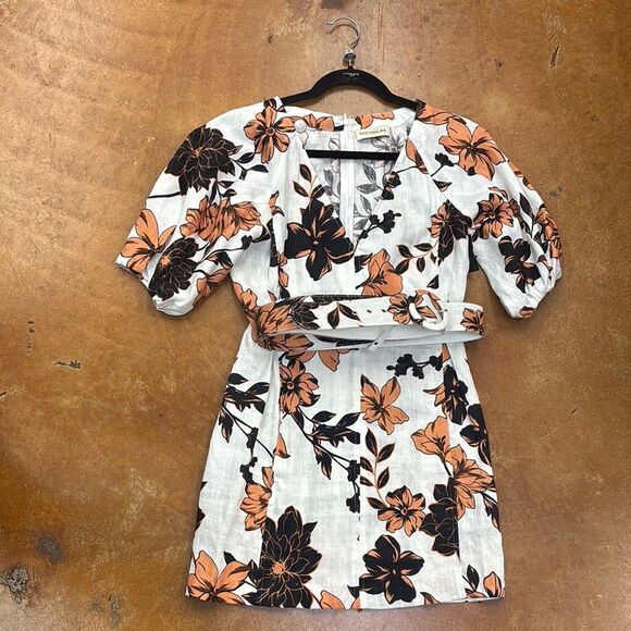 NICHOLAS Mini Caftan Dress in Sepia Multi - Picture 1 of 6